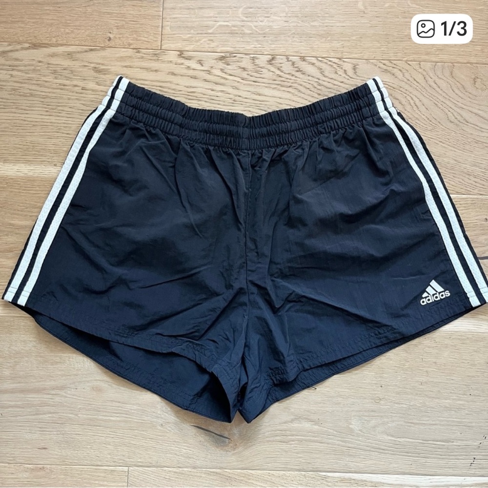 Adidas Classic Black Shorts with White Stripes